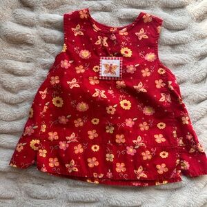 Red Floral Sleeveless Dress